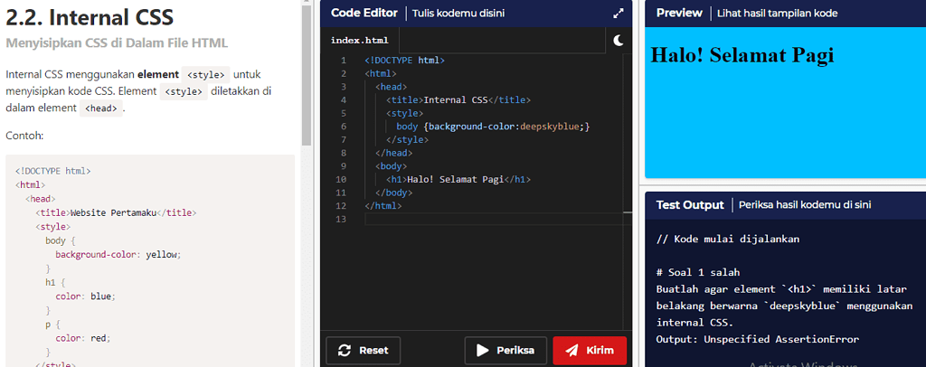 Source forum. Internal CSS. Align content CSS.