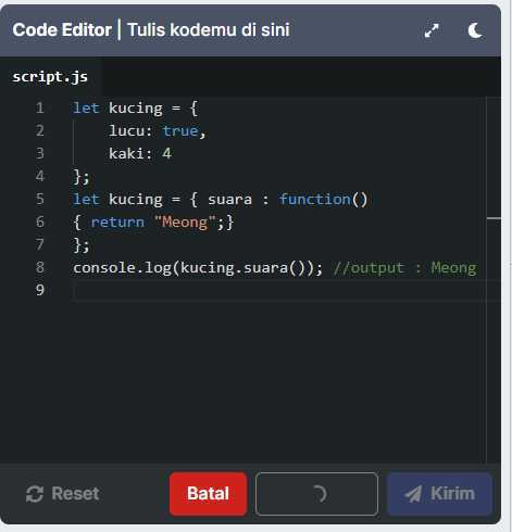 object method mohon bantuannya